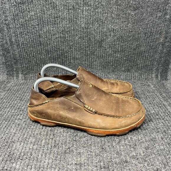 Olukai‎ Moloa Brown Slip On Boat Shoes Loafer Leather Mens Size 8.5 main image 5